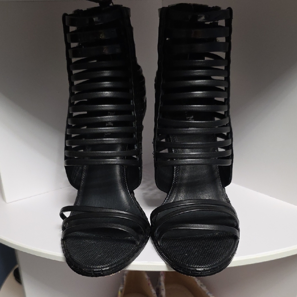 L.A.M.B. Black Strappy Heels
